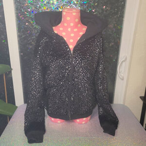 RARE! Fashion show jacket. Black leopard fur. Teddy bear.